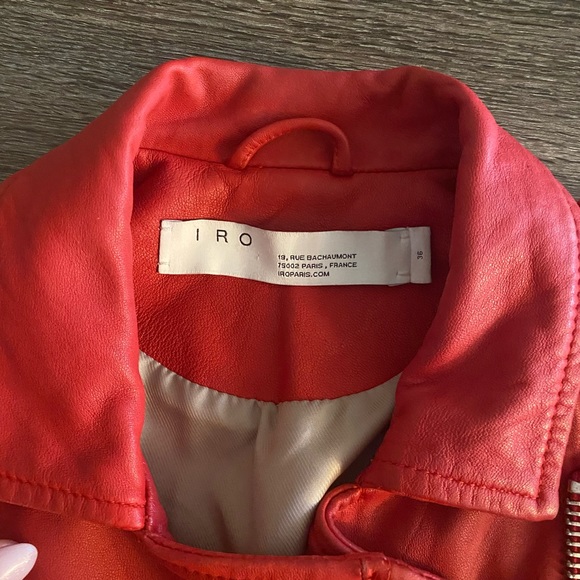 IRO red Luigaspe leather jacket - Picture 3 of 5